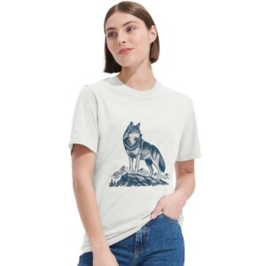 Vintage wolf graphic t-shirt, retro wildlife illustration